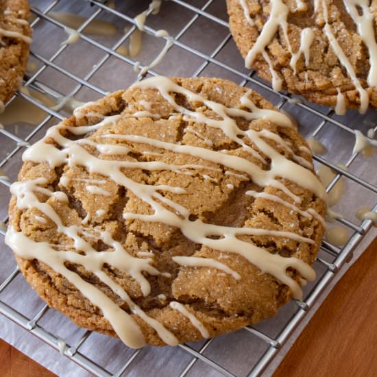 Maple-Glazed Soft Gingerbread Cooki - Recipe photo by For the Love of Cooking