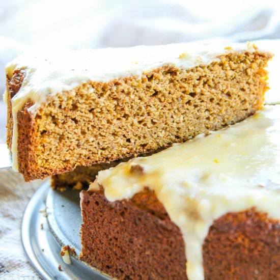 Keto Orange Glazed Pumpkin Cake - Recipe photo by LowCarb Abode