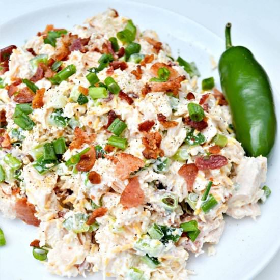 KETO JALAPENO POPPER CHICKEN SALAD - Recipe photo by Stylish Cravings