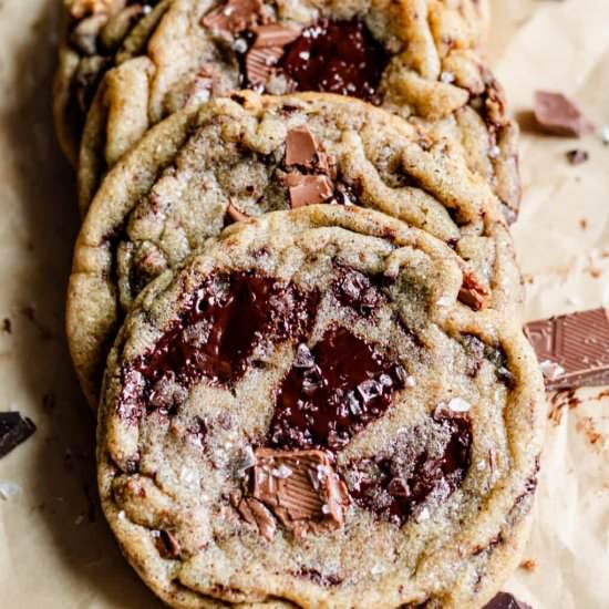 Brown Butter Chocolate Chip Cookies - Recipe photo by The Cozy Plum