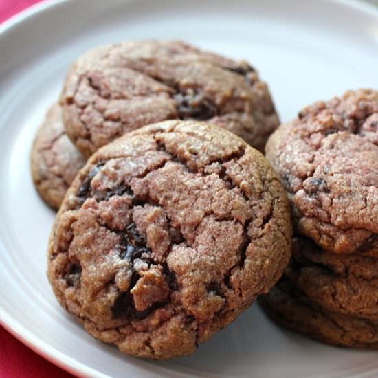 Raspberry chocolate chunk cookies - Recipe photo by Food Gal
