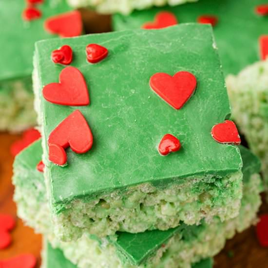 Grinch Rice Krispie Treats - Recipe photo by bellyfull