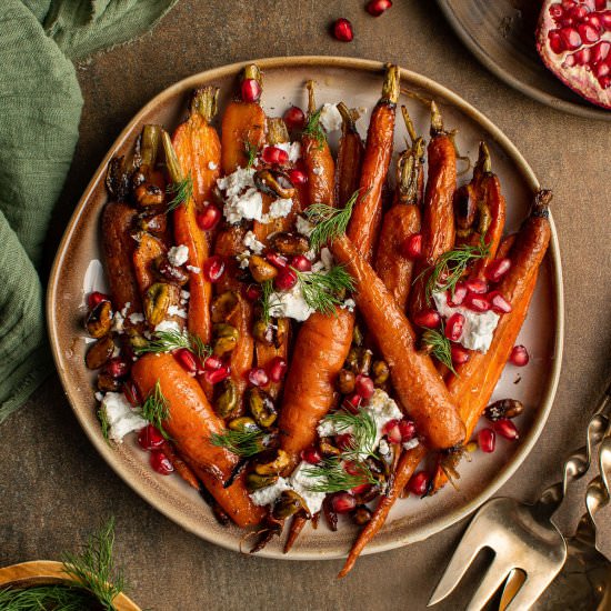 Pomegranate balsamic carrots - Recipe photo by cherryonmysundae