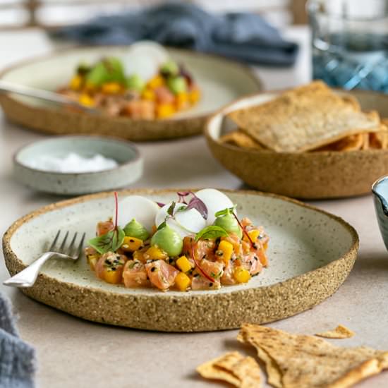 Salmon Tartare with Avocado - Recipe photo by between2kitchens