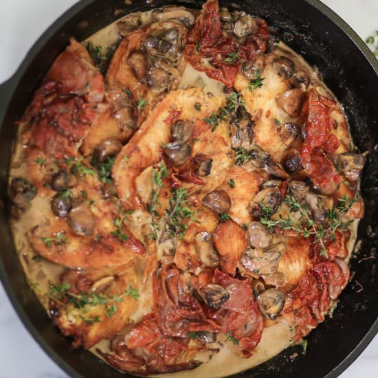 Chicken w/ Crispy Prosciutto - Recipe photo by The Mad Table