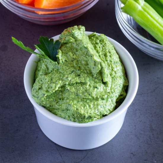 Green Goddess Dip - Recipe photo by Ourplantbasedworld