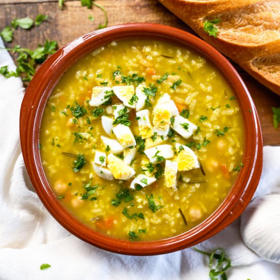 Traditional Spanish Rice Soup | Eas - Recipe photo by Spain on a Fork