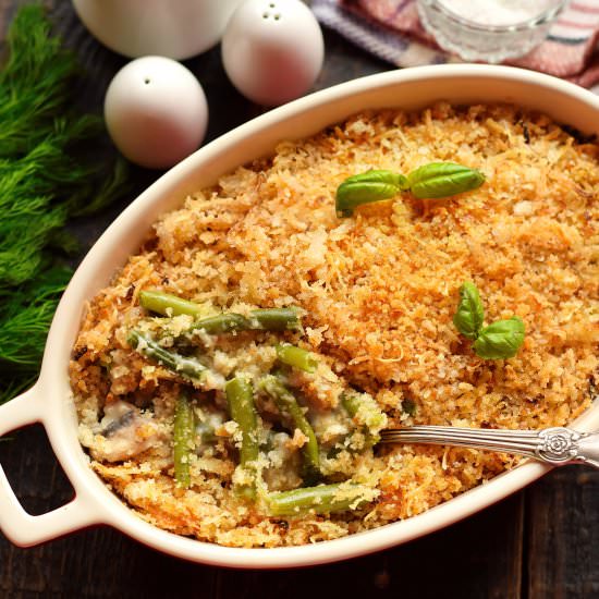 Green Bean Casserole with Mushrooms - Recipe photo by FreeFoodTips