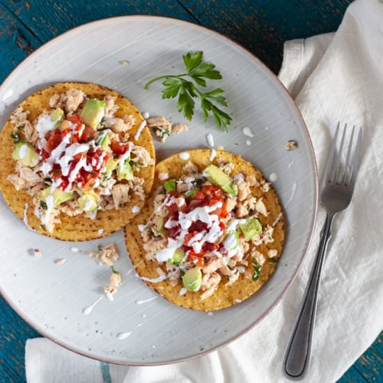 Tuna Tostadas - Recipe photo by midwexican