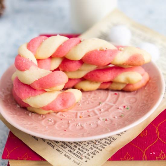 Candy Cane Cookies - Recipe photo by noshingwiththenolands