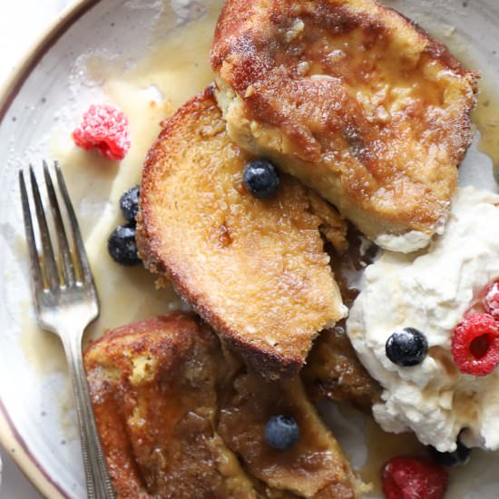 Creme Brûlée French Toast Casserole - Recipe photo by butternutandsage