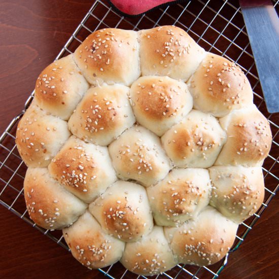Mushrooms, Onions, Goat Cheese Buns - Recipe photo by nutsfornaan