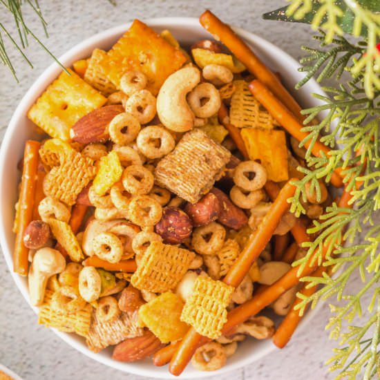 Smoked Mixed Nuts and Bolts - Recipe photo by BBQing With The Nolands