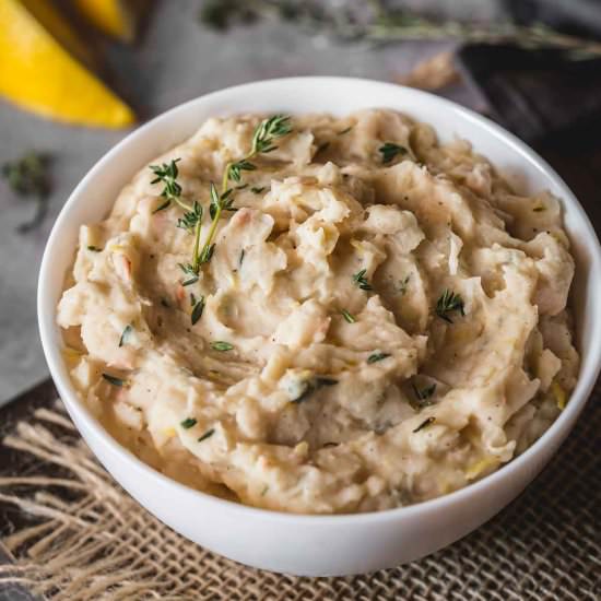 Lemon and Thyme White Bean Mash - Recipe photo by yummyaddiction