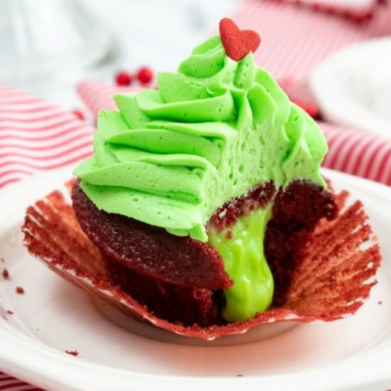 Fun-Filled Grinch Cupcakes - Recipe photo by noshingwiththenolands