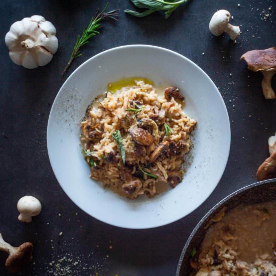 Mushroom Risotto - Recipe photo by Ourplantbasedworld