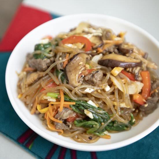 Korean japchae - Recipe photo by foodmakesmehappy