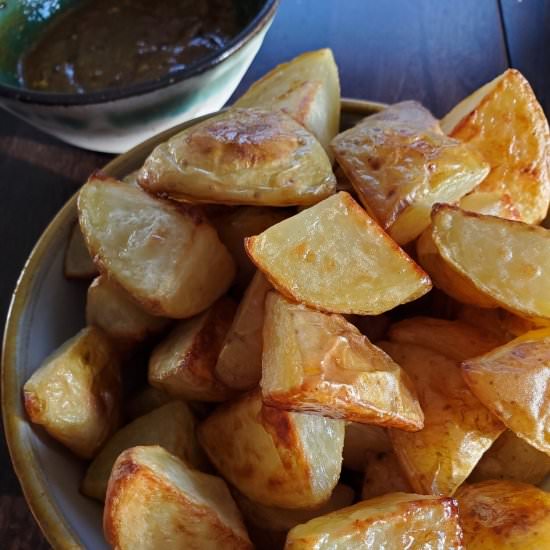 Roasted Potatoes with Curried Mayo - Recipe photo by ChickpeasAndSpice