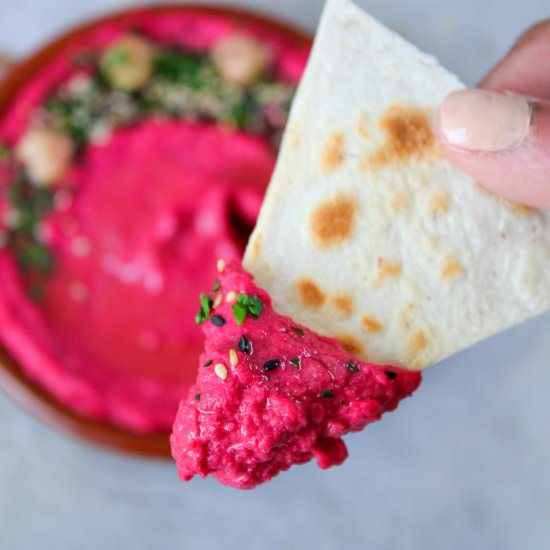 Easy Beetroot Hummus - Recipe photo by RominasLittleCorner