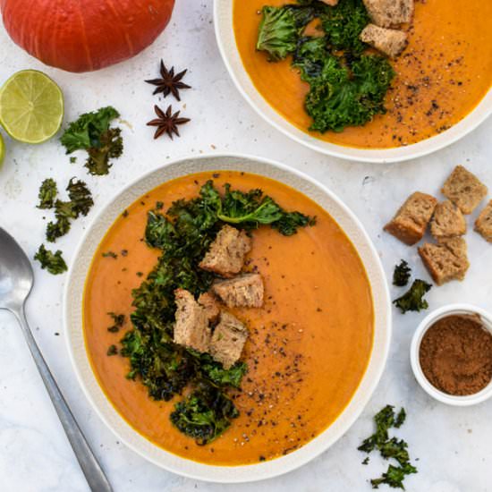 RED KURI SQUASH SOUP [VEGAN] - Recipe photo by theflexitarian