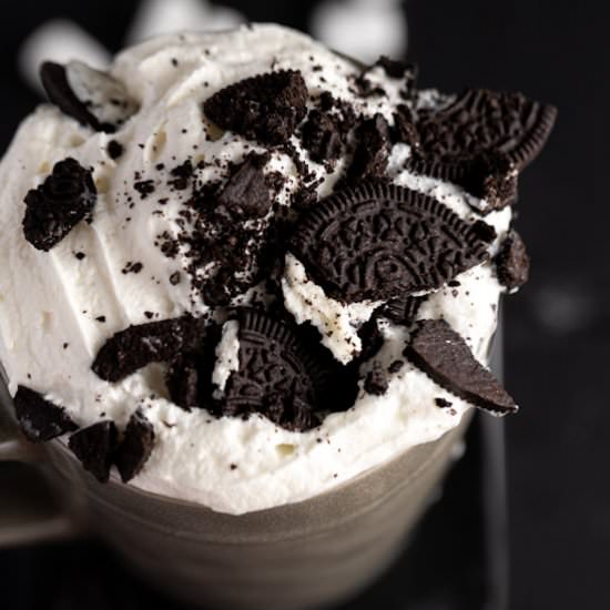 Oreo Hot Chocolate - Recipe photo by The Littlest Crumb