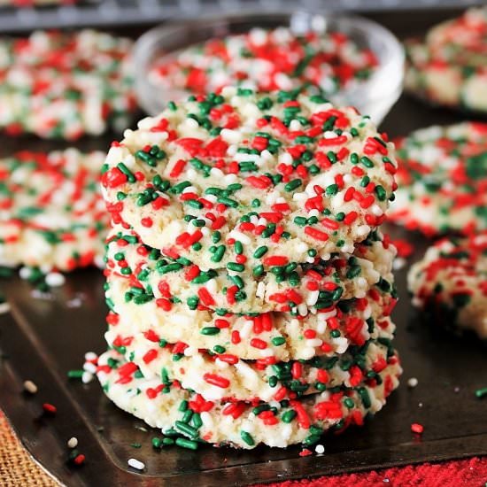 Christmas Sprinkle Sugar Cookies - Recipe photo by thekitchenismyplayground