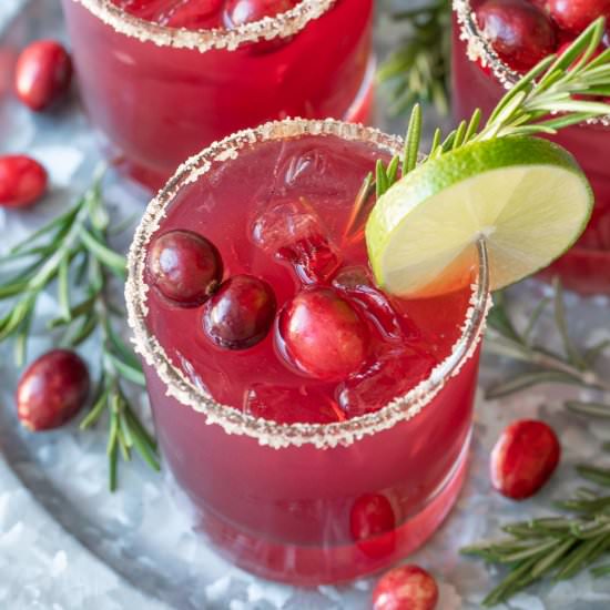 cranberry margaritas - Recipe photo by The Blond Cook