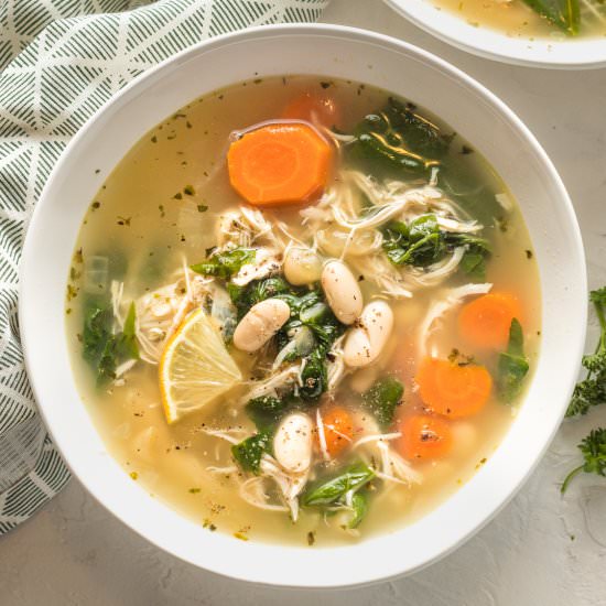 White Bean Chicken Soup - Recipe photo by nourishandfete