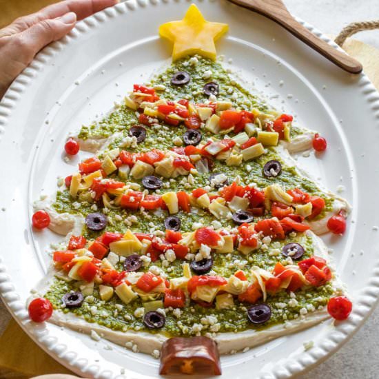 Christmas Tree Dip Appetizer - Recipe photo by Two Healthy Kitchens
