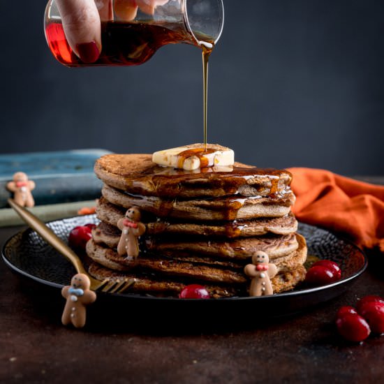 Christmas Gingerbread Pancakes - Recipe photo by KitchenSanctuary