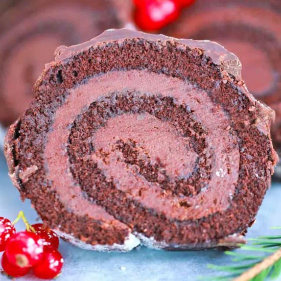 Yule Log Cake - Recipe photo by peasandpeonies