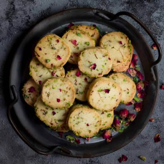 Eggless Rose Pistachio Cookies - Recipe photo by Tashasartisanfoods