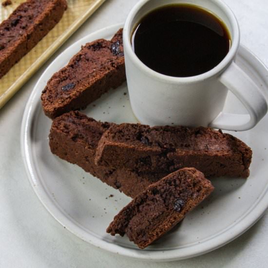 Chocolate Cherry Biscotti - Recipe photo by Sweetphi