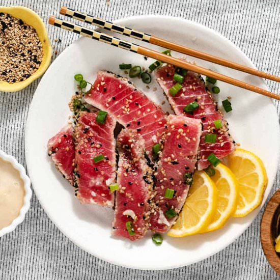 Seared Yellowfin (Ahi) Tuna - Recipe photo by Cooking in The Keys