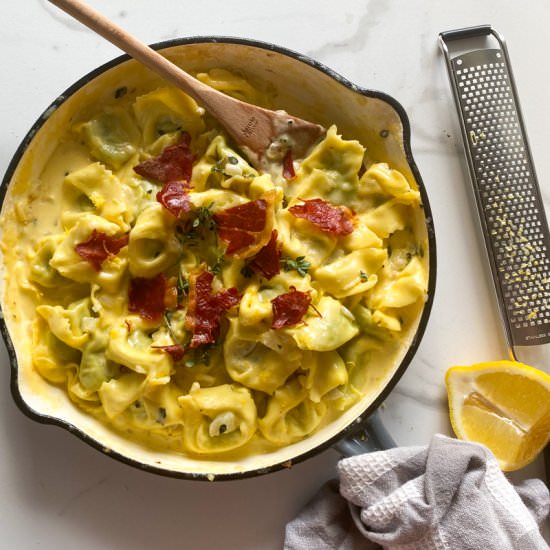 CREAMY LEMON TORTELLINI - Recipe photo by TaylahsKitchen