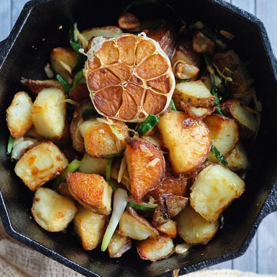 Soy and Vinegar Crispy Potatoes - Recipe photo by BearNakedFood