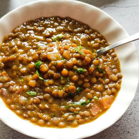Brown lentil curry - Recipe photo by greenbowl2soul