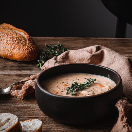Creamy Vegan Potato Soup - Recipe photo by Liv Vegan Strong