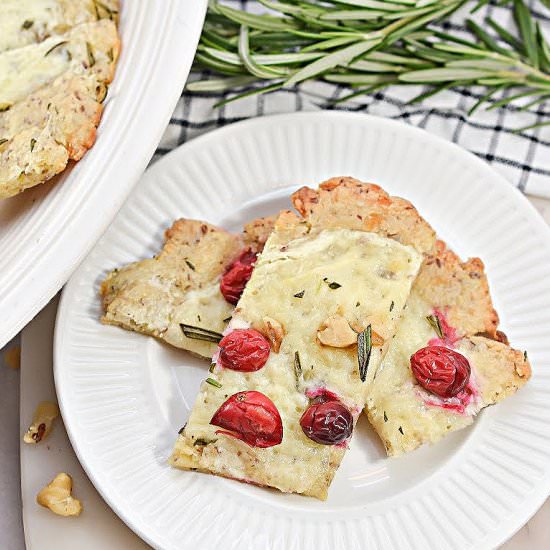 CRANBERRY BRIE KETO FLATBREAD - Recipe photo by Stylish Cravings