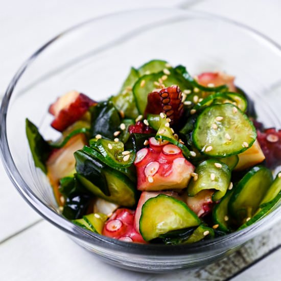 Octopus and Cucumber Sunomono Salad - Recipe photo by Sudachi Recipes