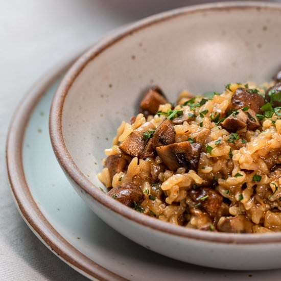 Mushroom Risotto - Recipe photo by sidewalkshoes