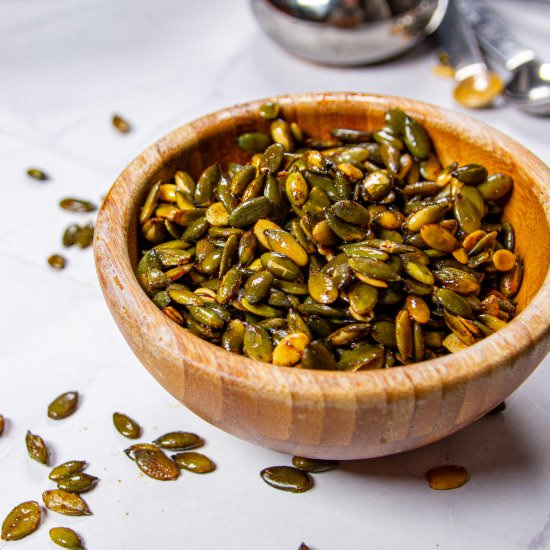 Roasted Pepitas with Chicken Fat - Recipe photo by Devancameron