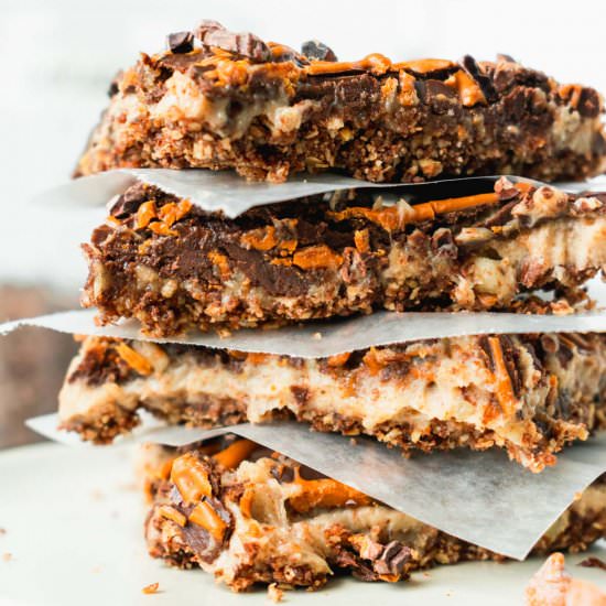 Chocolate Almond Butter Bars - Recipe photo by sticksscratchkitchen