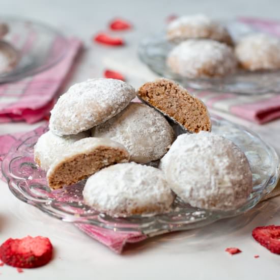 Strawberry Mexican Wedding Cookies - Recipe photo by a zest for life