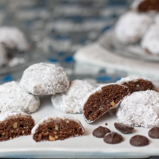 GF chocolate wedding cookies - Recipe photo by a zest for life