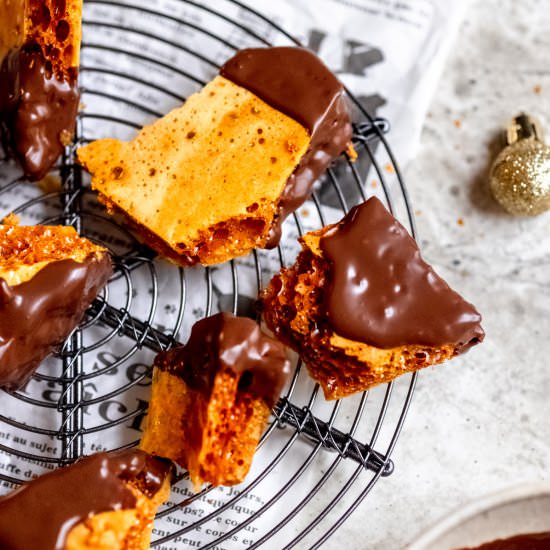 Easy 3 Ingredient Cinder Toffee - Recipe photo by Salted Mint