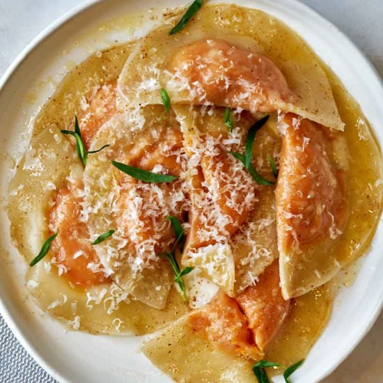 Sweet Potato Wonton Ravioli - Recipe photo by proportionalplate