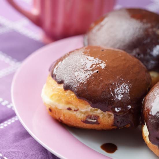 Boston Cream Donuts (Dairy-Free) - Recipe photo by Veganiac