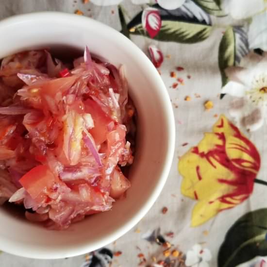 Red Onion Tomato Sambal Recipe - Recipe photo by berrychik