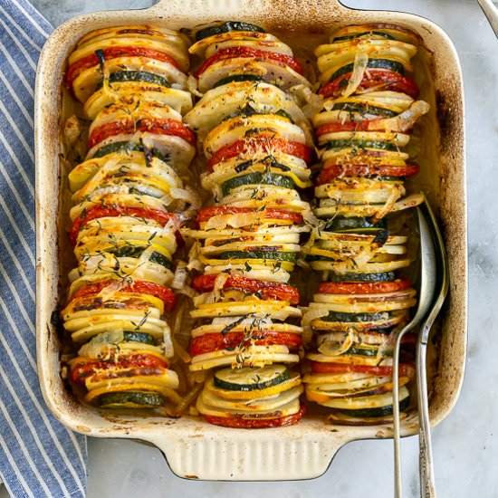 Oven Baked Vegetable Gratin - Recipe photo by between2kitchens